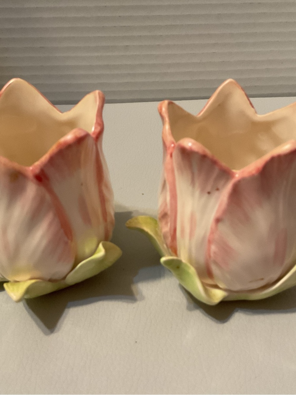 Ceramic Pink Tulip Candle Holders - Set of 2